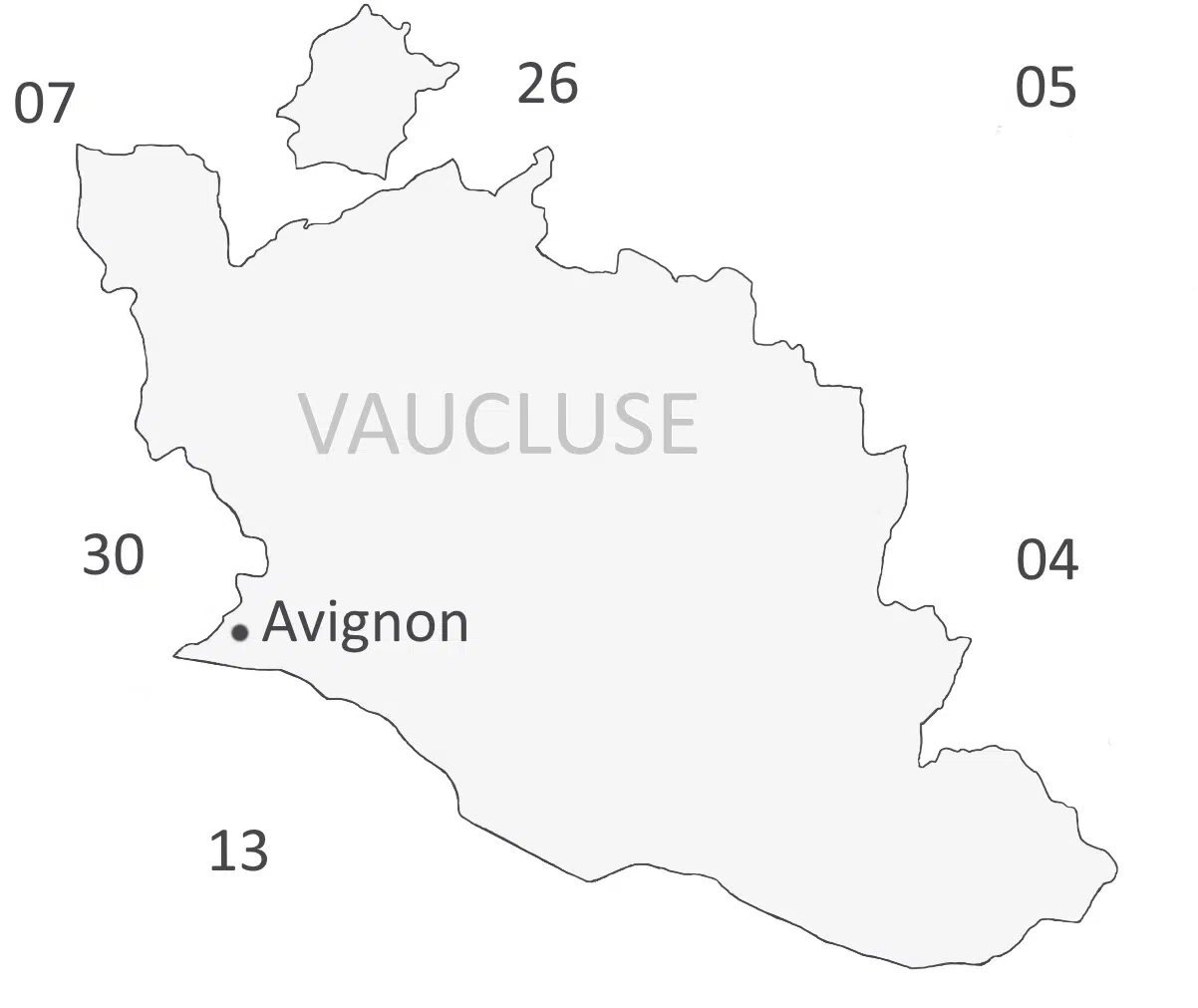 Emplacement de la ville Avignon 84 sur la carte du Vaucluse