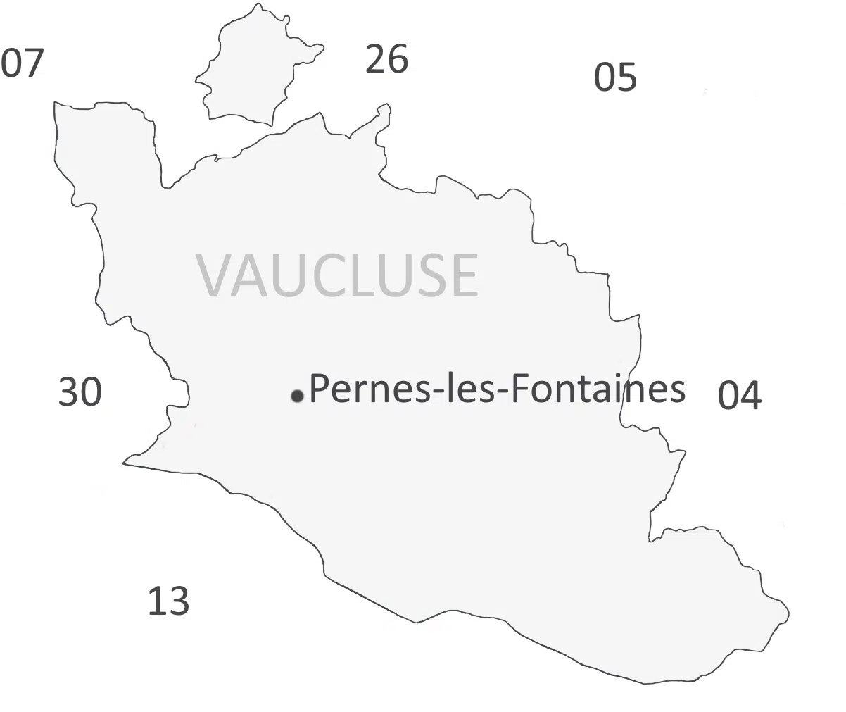 Emplacement de la ville Pernes les Fontaines 84 sur la carte du Vaucluse