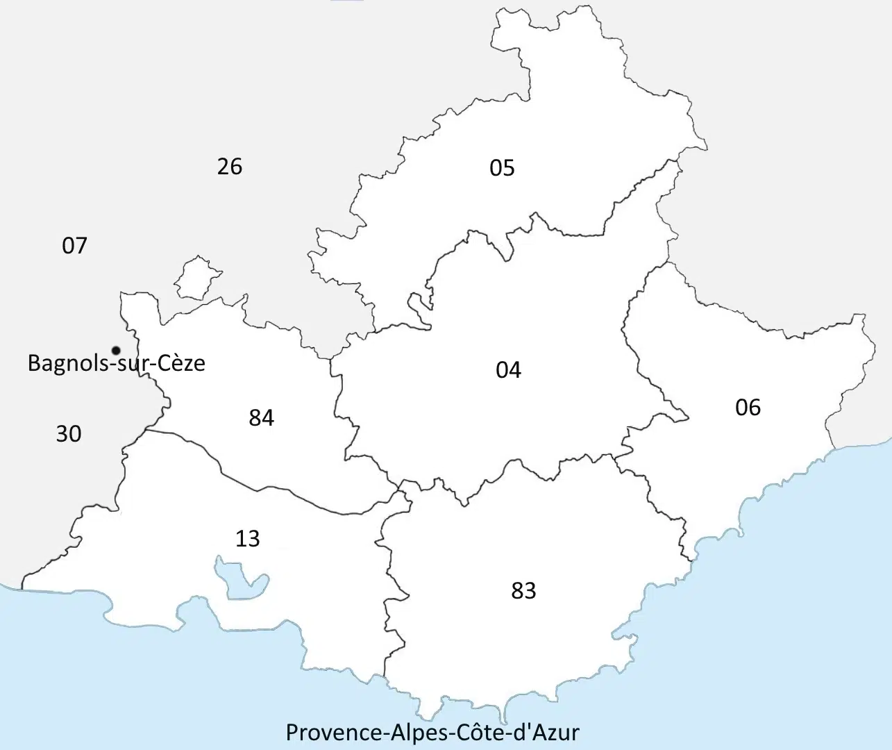 Emplacement de la ville Bagnols sur Cèze 30 du Languedoc Roussillon