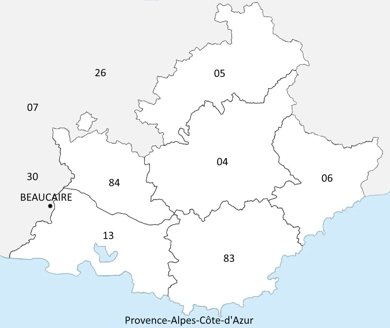 Emplacement de la ville Beaucaire 30 du Languedoc Roussillon