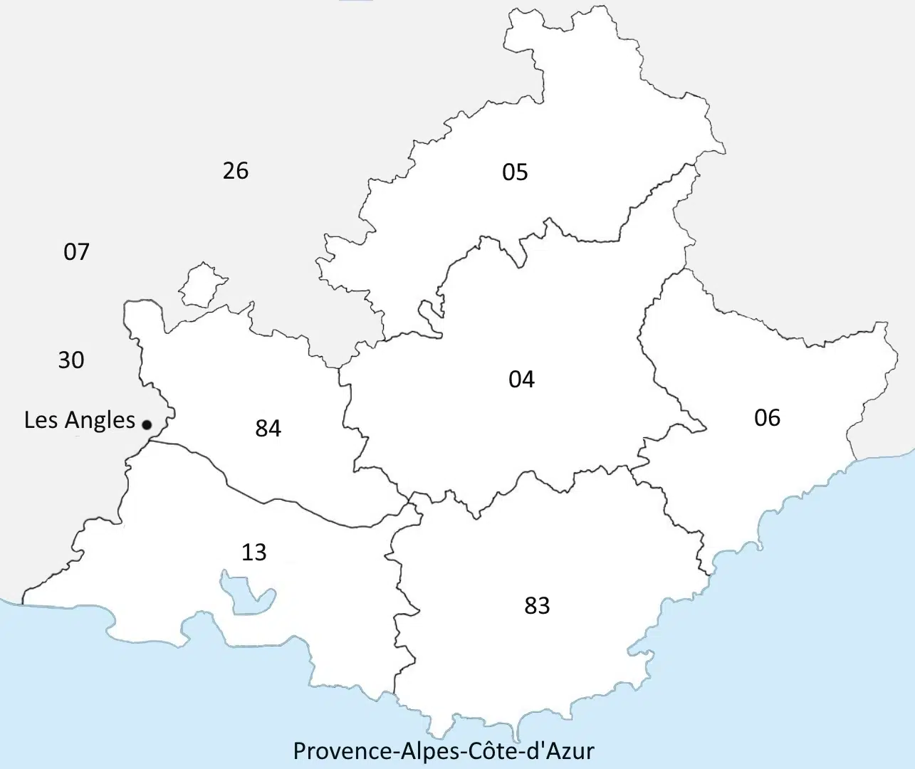 Emplacement de la ville Les Angles 30 du Languedoc Roussillon