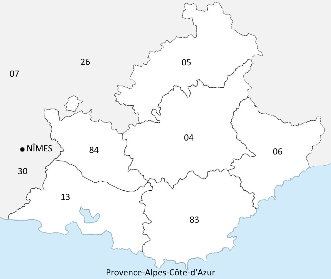 Emplacement de la ville Nimes 30 du Languedoc Roussillon