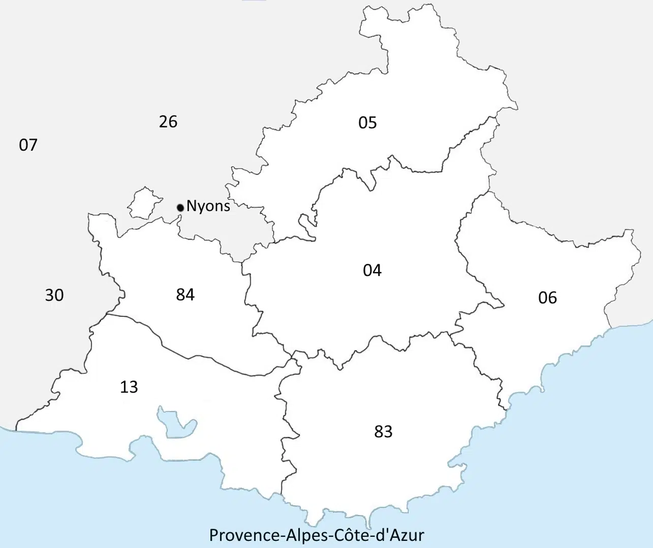 Emplacement de la ville Nyons 26 en Rhône Alpes