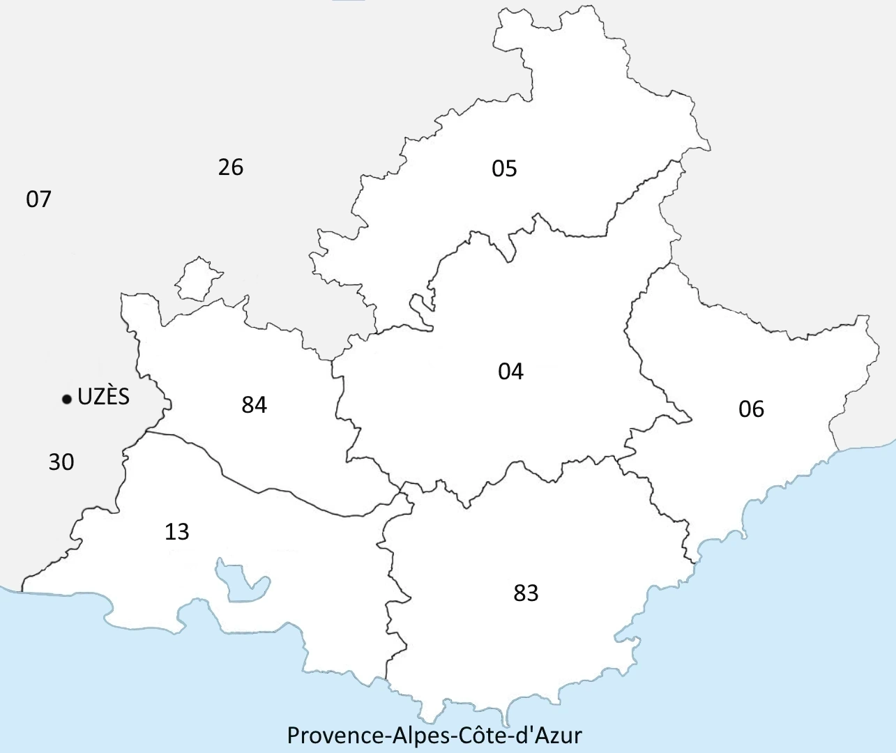 Emplacement de la ville Uzès 30 du Languedoc Roussillon